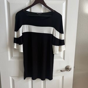 Cable & Gauge Black and White Striped Blouse